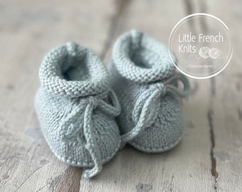 knitting Pattern Baby Booties Instructions in French Instant Digital Download PDF Sizes Newborn to 6 months