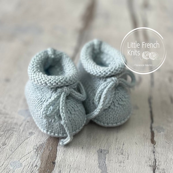 knitting Pattern Baby Booties Instructions in French Instant Digital Download PDF Sizes Newborn to 6 months