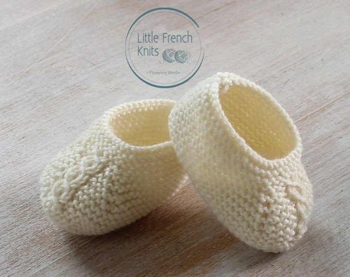 knitting Pattern Baby Booties Princess Charlotte Instructions in English Instant Digital Download PDF Sizes Newborn to 6 months