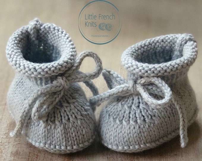 knitting Pattern Baby Booties Instructions in English Instant Digital Download PDF Sizes Newborn to 6 months