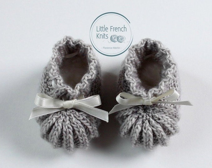 knitting Pattern Baby Booties Instructions in French Instant Digital Download PDF Sizes Newborn to 3 months