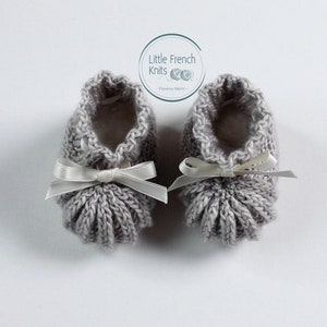 knitting Pattern Baby Booties Instructions in French Instant Digital Download PDF Sizes Newborn to 3 months