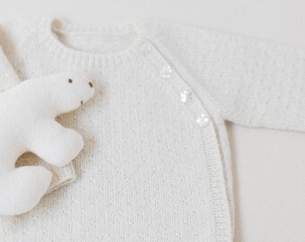 Explications Tricot Cardigan Brassiere Bebe Laine Modele En Etsy France