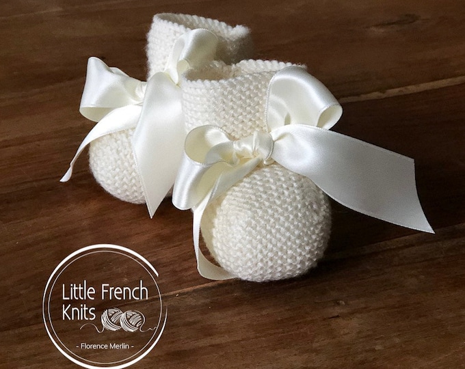 knitting Pattern Baby Booties Instructions in French Instant Digital Download PDF Sizes Preemie to 6 months