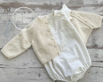 Baby Knitting Pattern Cardigan Sweater Wool English Instructions PDF Sizes Preemie to 24 months PDF Instant Download