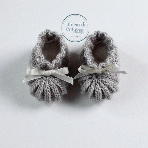 knitting Pattern Baby Booties Instructions in French Instant Digital Download PDF Sizes Newborn to 3 months
