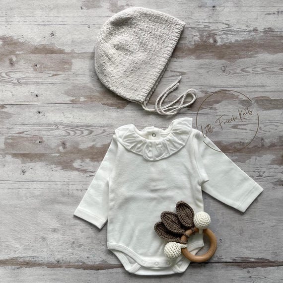 Baby Knitting Pattern Bonnet Hat Wool Spanish Instructions PDF Sizes newborn to 24 months