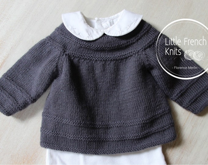 Baby Knitting Pattern Cardigan Sweater Wool English Instructions PDF Sizes newborn to 12 months
