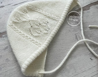 Knitting Pattern Baby Wool Bonnet Instructions in French PDF Sizes Newborn to 18 months
