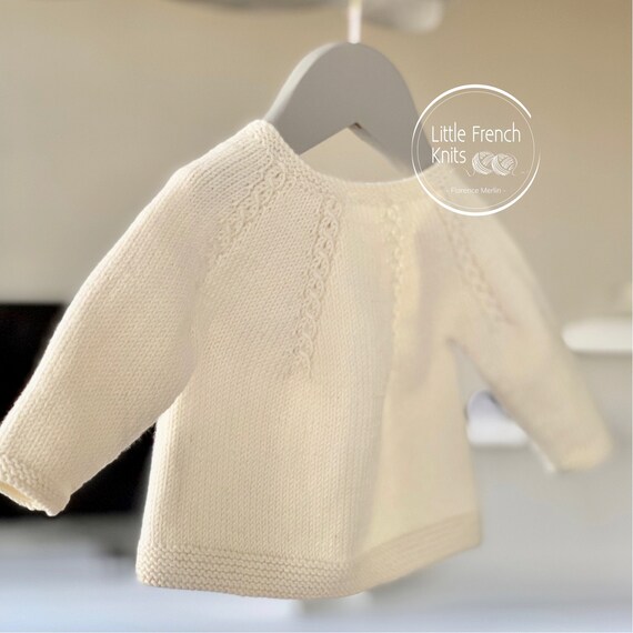 Explications Tricot Cardigan Brassiere Bebe Laine Modele En Etsy France