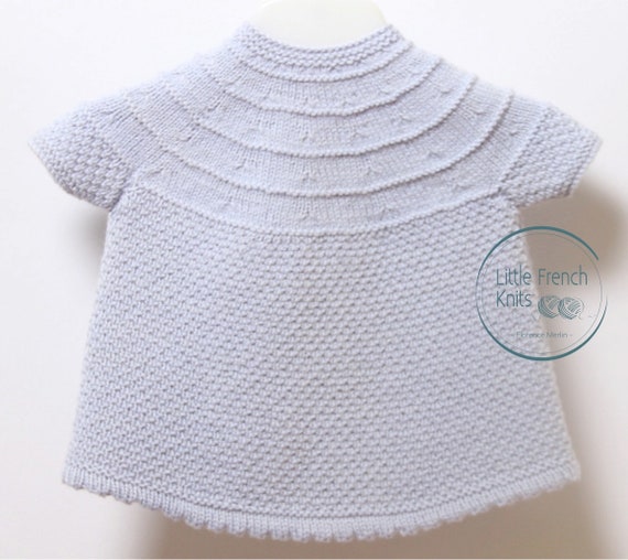 Modele Tricot Bebe Robe En Laine Instructions En Francais Pdf Etsy