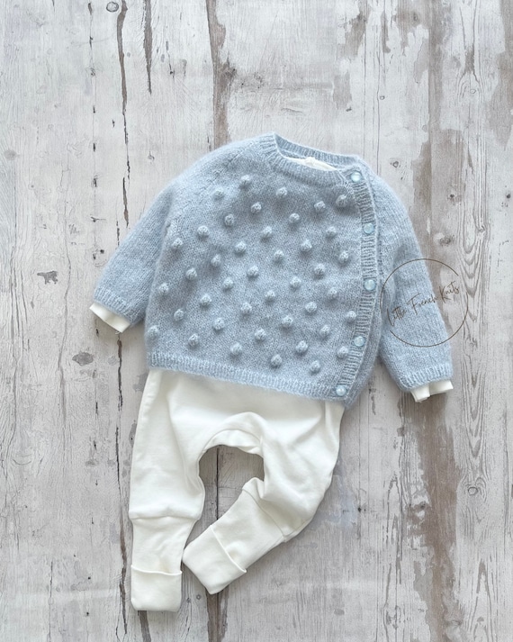 Knitting Pattern Baby Wool Cardigan Instructions in English PDF Sizes Newborn to 4 years
