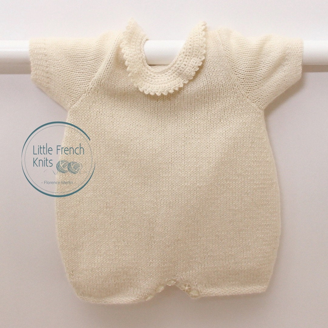 Knitting Pattern Romper Instructions In English Pdf Instant Download Sizes Newborn 3 6 Months
