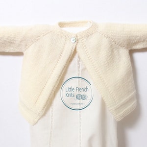 Knitting Pattern Baby Wool Cardigan Instructions in English PDF Sizes Newborn to 12 months