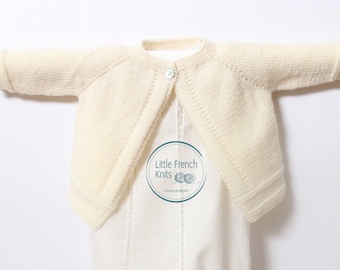 Knitting Pattern Baby Wool Cardigan Instructions in English PDF Sizes Newborn to 12 months