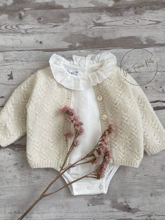 Knitting Pattern Baby Wool Cardigan Instructions in English PDF Sizes Newborn to 24 months