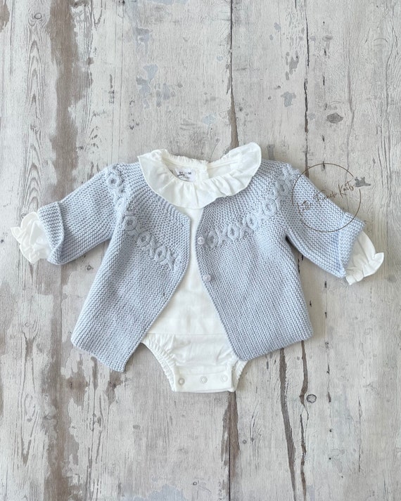 Knitting Pattern Baby Cardigan Sweater Instructions in English PDF Instant Download Sizes Newborn to 6 months
