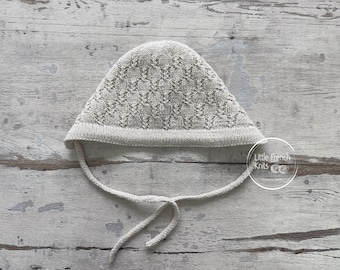 Knitting Pattern Baby Wool Bonnet Instructions in French PDF Sizes Newborn to 2 years