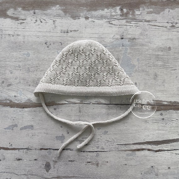 Knitting Pattern Baby Wool Bonnet Instructions in French PDF Sizes Newborn to 2 years