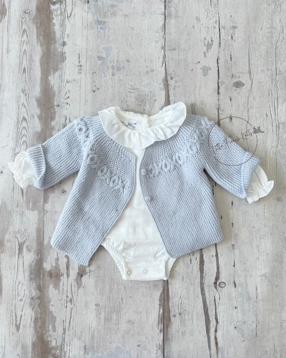Knitting Pattern Baby Cardigan Sweater Instructions in French PDF Instant Download Sizes Newborn to 6 months