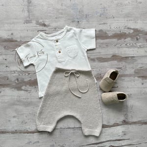 Explications tricot Pantalon Leggings Bébé laine modèle en Français tutoriel PDF Patron tricot Tailles Naissance à 18 mois
