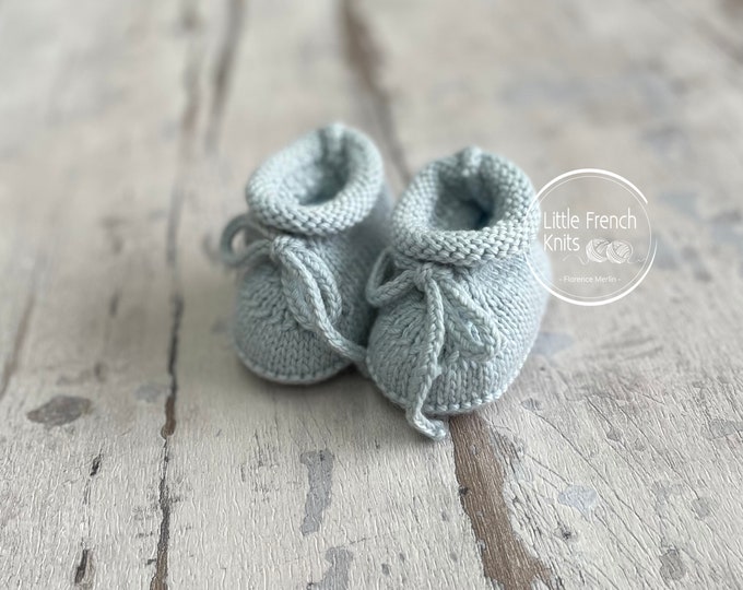knitting Pattern Baby Booties Instructions in English Instant Digital Download PDF Sizes Newborn to 6 months