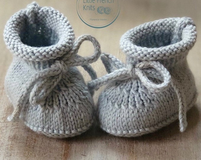 knitting Pattern Baby Booties Instructions in French Instant Digital Download PDF Sizes Newborn to 6 months