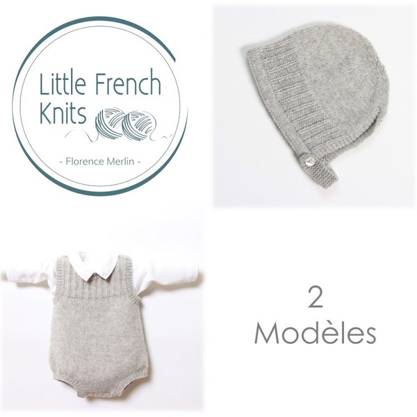 Baby Set Knitting Instructions in French PDF Instant Download Sizes Newborn to 24 months