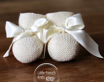 Knitting Pattern Baby Booties Instructions in French PDF Sizes Preemie to 6 months