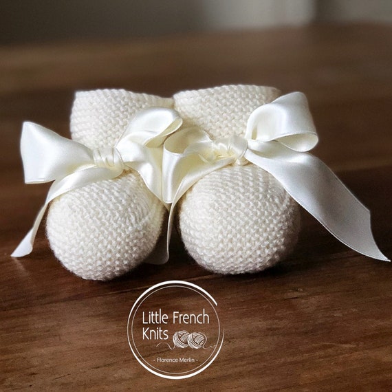 Knitting Pattern Baby Booties Instructions in French PDF Sizes Preemie to 6 months
