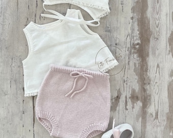 Knitting Pattern Baby Bloomers Instructions in French PDF Sizes Newborn to 2 years