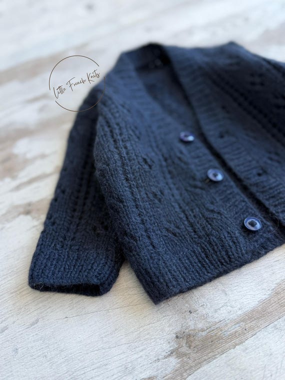 Knitting Pattern Baby Wool Cardigan Instructions in French PDF Sizes Newborn to 3 years