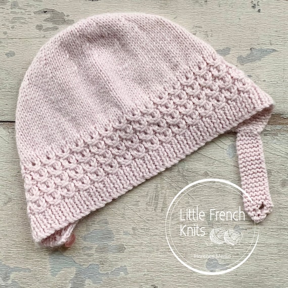 Baby Knitting Pattern Bonnet Hat Wool English Instructions PDF Sizes newborn to 24 months