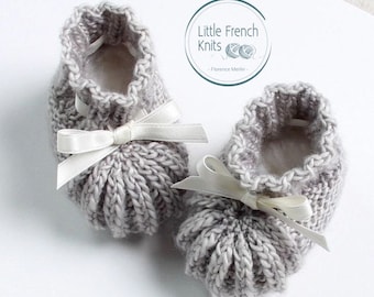 knitting Pattern Baby Booties Instructions in English Instant Digital Download PDF Sizes Newborn to 3 months