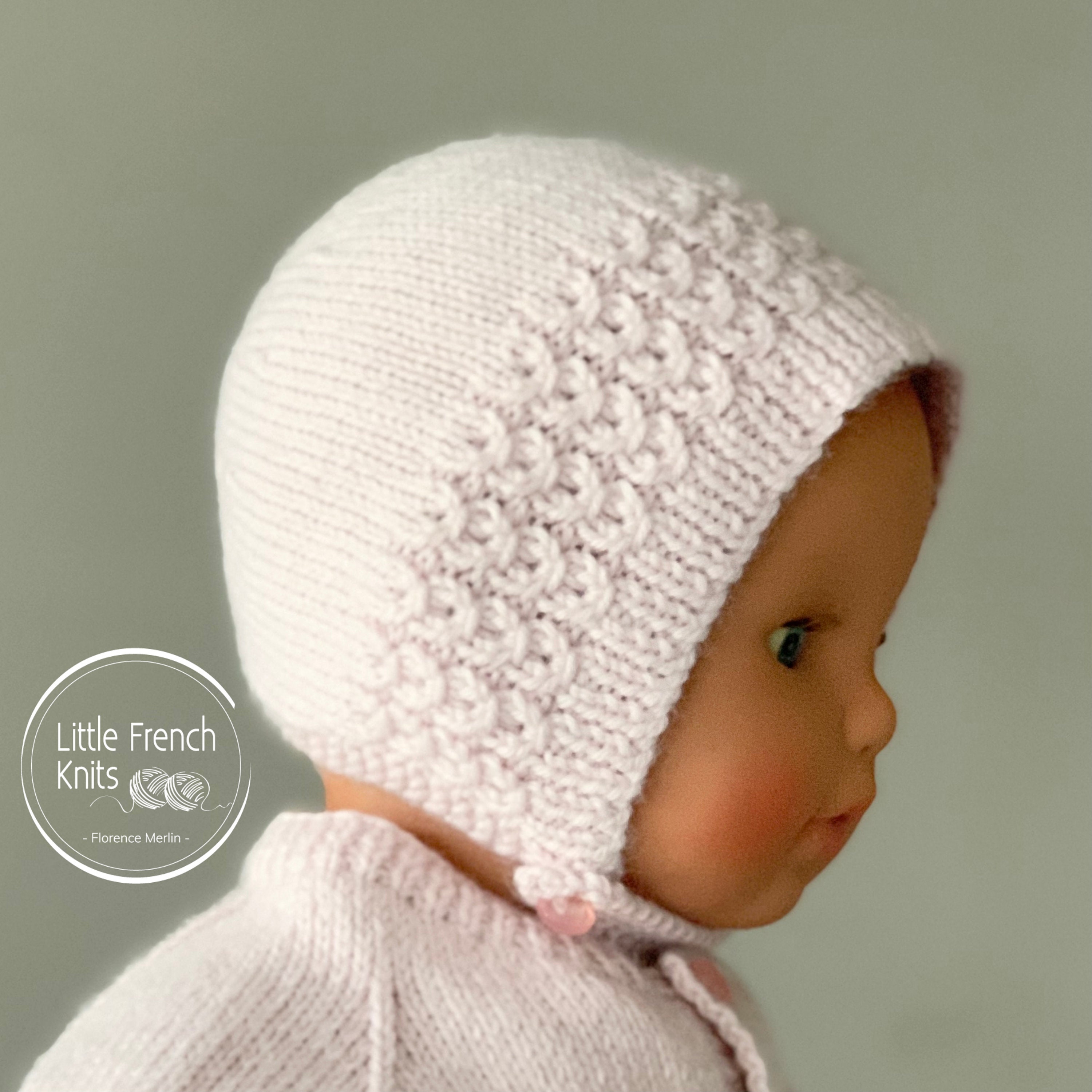 Baby Knitting Pattern Bonnet Hat Wool English Instructions PDF Sizes Newborn To 24 Months
