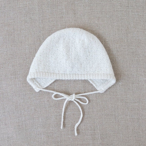 Baby Knitting Pattern Bonnet Hat Wool French Instructions PDF Sizes newborn to 24 months