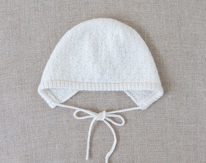 Baby Knitting Pattern Bonnet Hat Wool English Instructions PDF Sizes newborn to 24 months