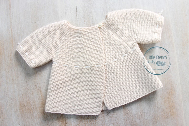 Baby Knitting Pattern Cardigan Sweater Wool English Instructions PDF Sizes newborn to 18 months