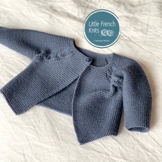 Knitting Pattern Baby Cardigan Sweater Instructions in French PDF Instant Download Sizes Newborn to 2 years