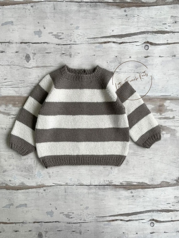 Knitting Pattern Baby Wool Sweater Instructions in English PDF Sizes Newborn to 24 months