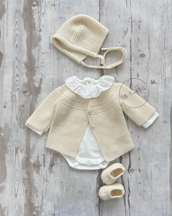 Baby Set Knitting Instructions in French PDF Instant Download Sizes Newborn to 6 months