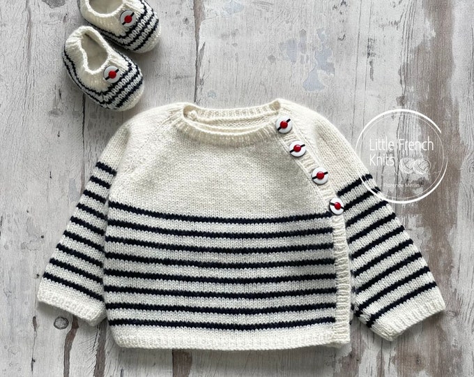 Baby Knitting Patterns Cardigan and Booties Wool English Instructions PDF Instant Download