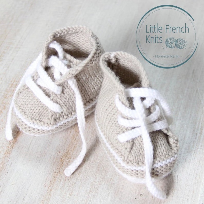 Baby Knitting Pattern Sneakers Booties Shoes Instructions in French PDF Size Newborn to 3 months image 9