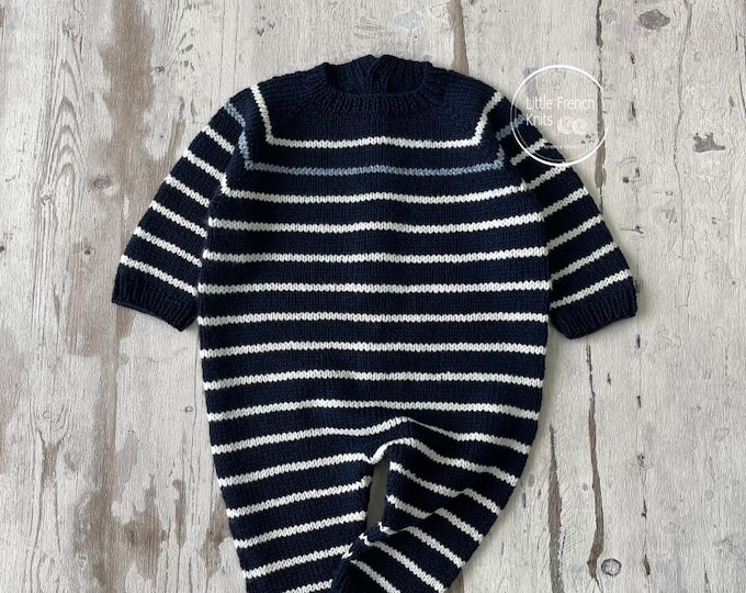 Knitting Pattern Baby Wool Jumpsuit Instructions in English PDF Sizes Newborn to 4 years