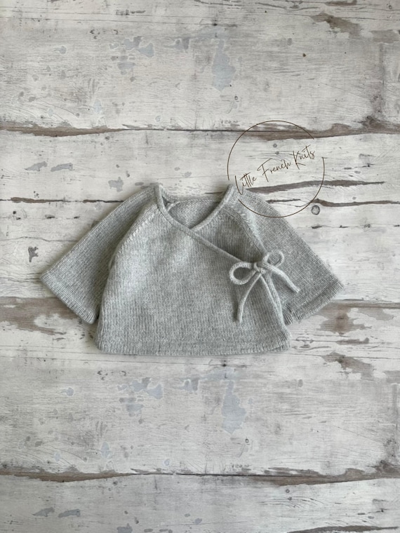 Knitting Pattern Baby Wool Crossover Cardigan Instructions in English PDF Sizes Newborn to 18 months