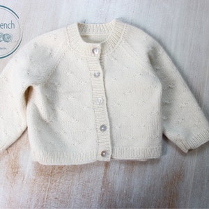 Baby Knitting Pattern Cardigan Sweater Wool English Instructions PDF ...