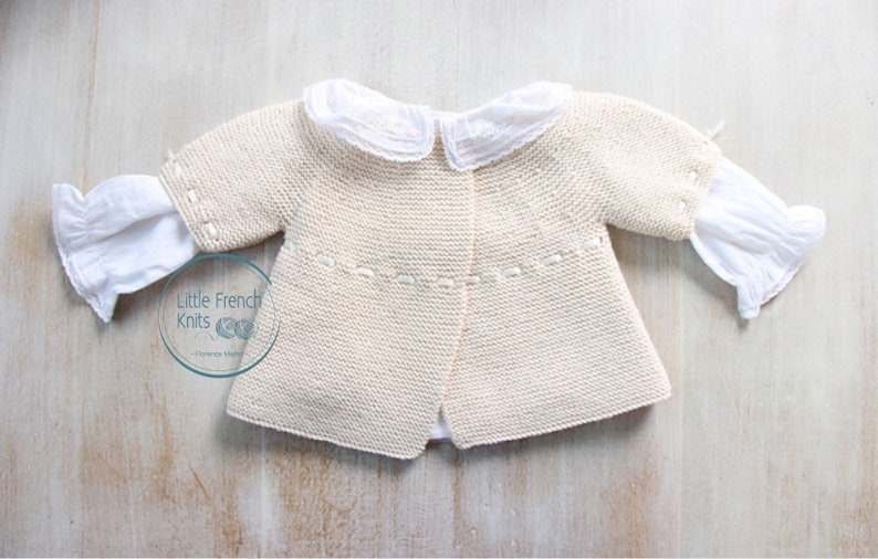 Baby Knitting Pattern Cardigan Sweater Wool English Instructions PDF Sizes newborn to 18 months