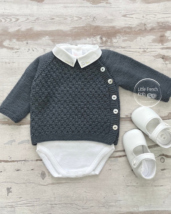 Knitting Pattern Baby Wool Sweater Instructions in English PDF Sizes Newborn to 24 months