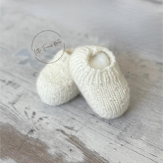 knitting Pattern Baby Booties Instructions in French Instant Digital Download PDF Sizes Newborn to 12 months