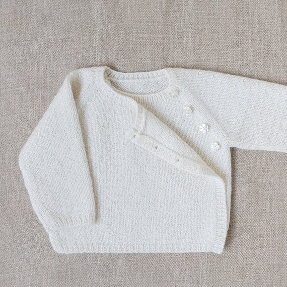 Explications Tricot Cardigan Brassiere Bebe Laine Modele En Etsy